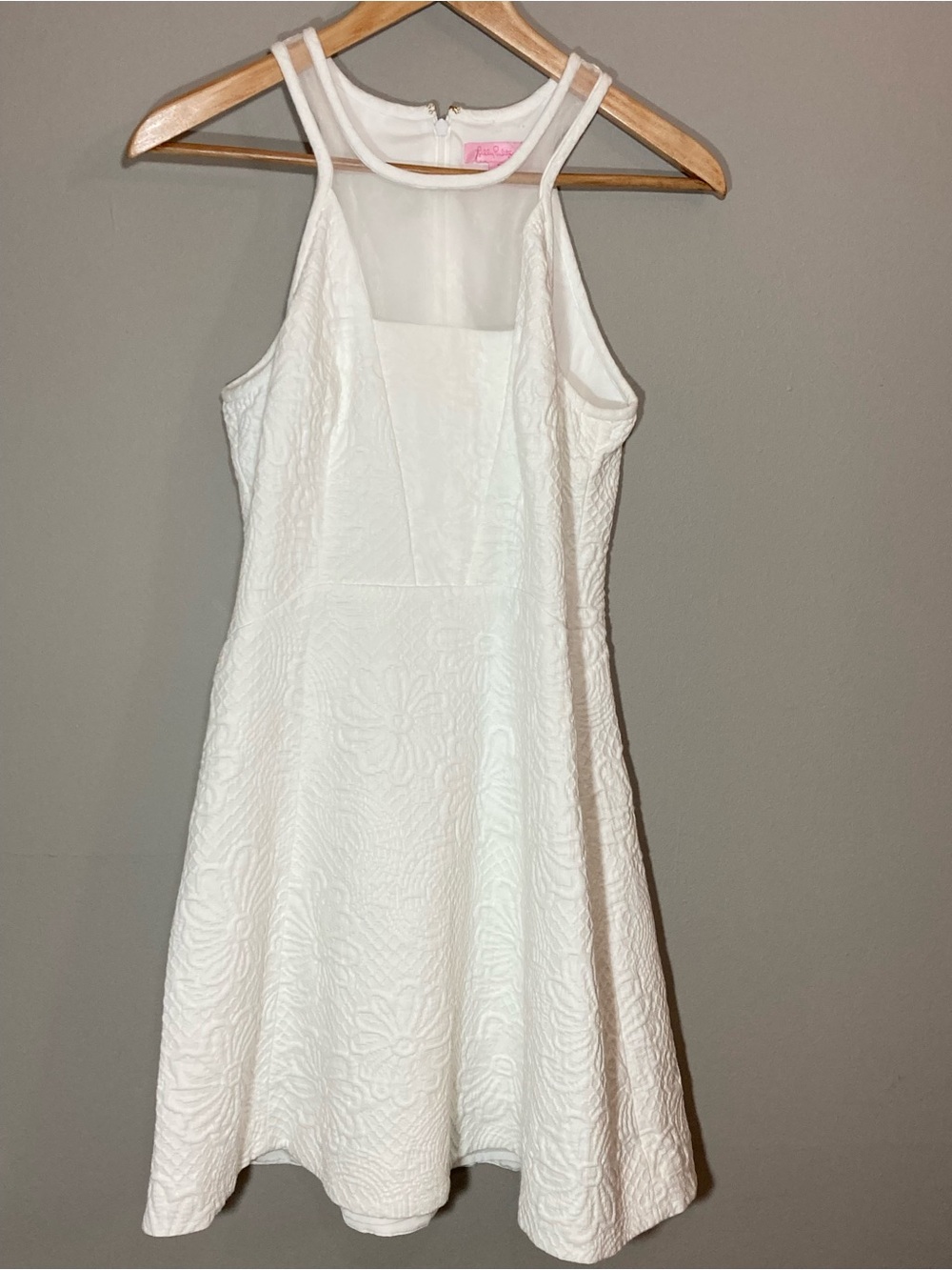 Lilly Pulitzer White Textured Halter Mini Dress